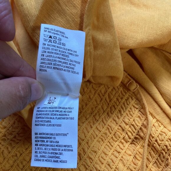 AMERICAN EAGLE Mustard Yellow Button Strappy Sundress Womens XL - Picture 14 of 16
